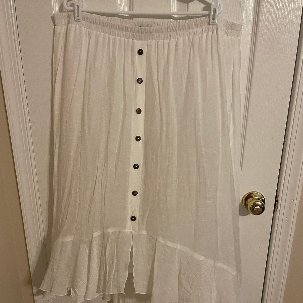 Long, Flirty White Skirt